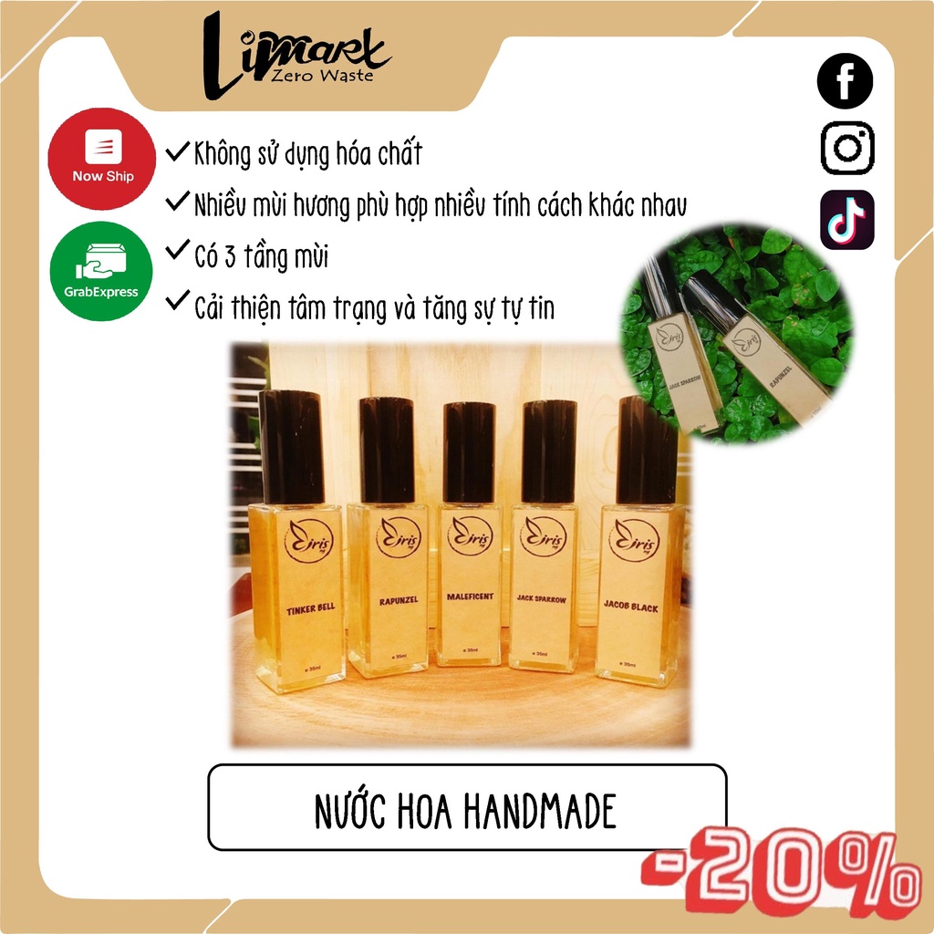 Nước Hoa Handmade Iris Có Thể Refill -Giữ mùi 8 tiếng