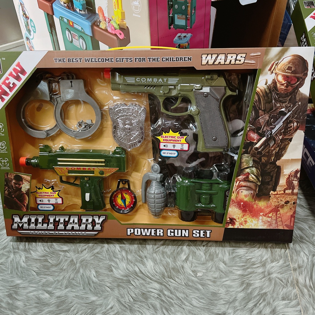 Đồ chơi tập làm POLICE xanh lục y hình cho bé