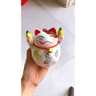 Ống tiết kiệm hình mèo may mắn bằng gốm