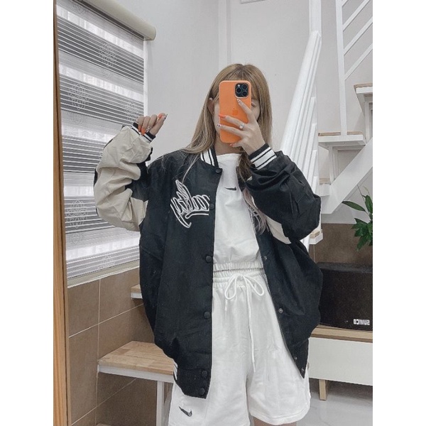 Áo khoác bomber jacket dù Royalty 97 form rộng nam nữ