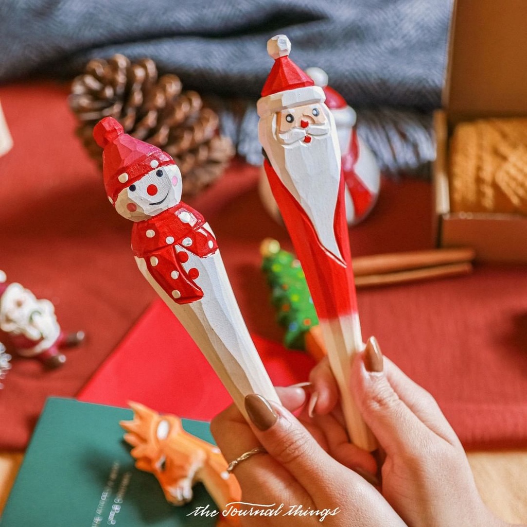 Bút Gel Gỗ Trang Trí Giáng Sinh, Christmas