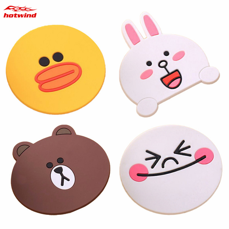 Miếng lót cốc bằng silicon chống trượt/nóng kiểu hoạt hình dễ thương