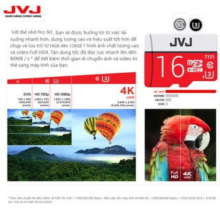 Thẻ nhớ JVJ 16GB Pro U3 Class 10