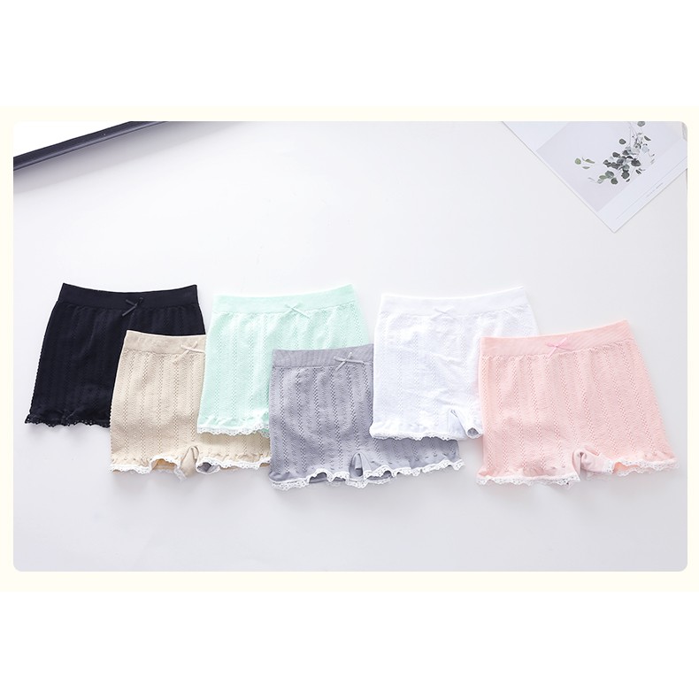 QUẦN ĐÙI mặc váy cotton viền ren co dãn 4 chiều KHÔNG GÂN GIỮA- Nhiều màu QATE0152
