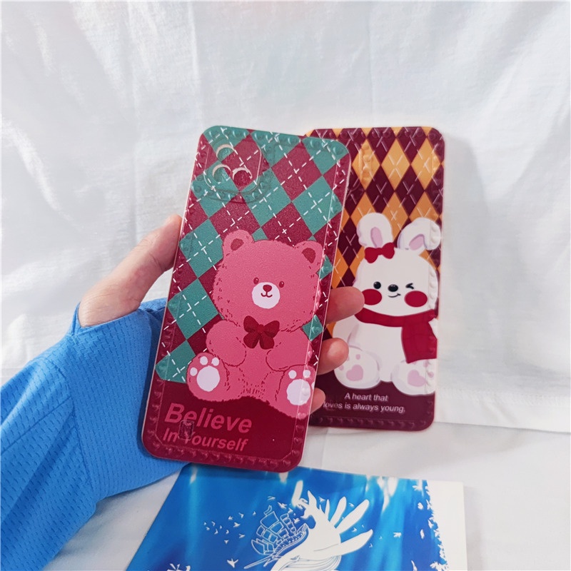 Ốp Điện Thoại Mềm In Hình Gấu Thỏ Dễ Thương Cho OPPO A5S A7 A12E A12 A3S A5 A9 2020 A1K A11K F9 Pro