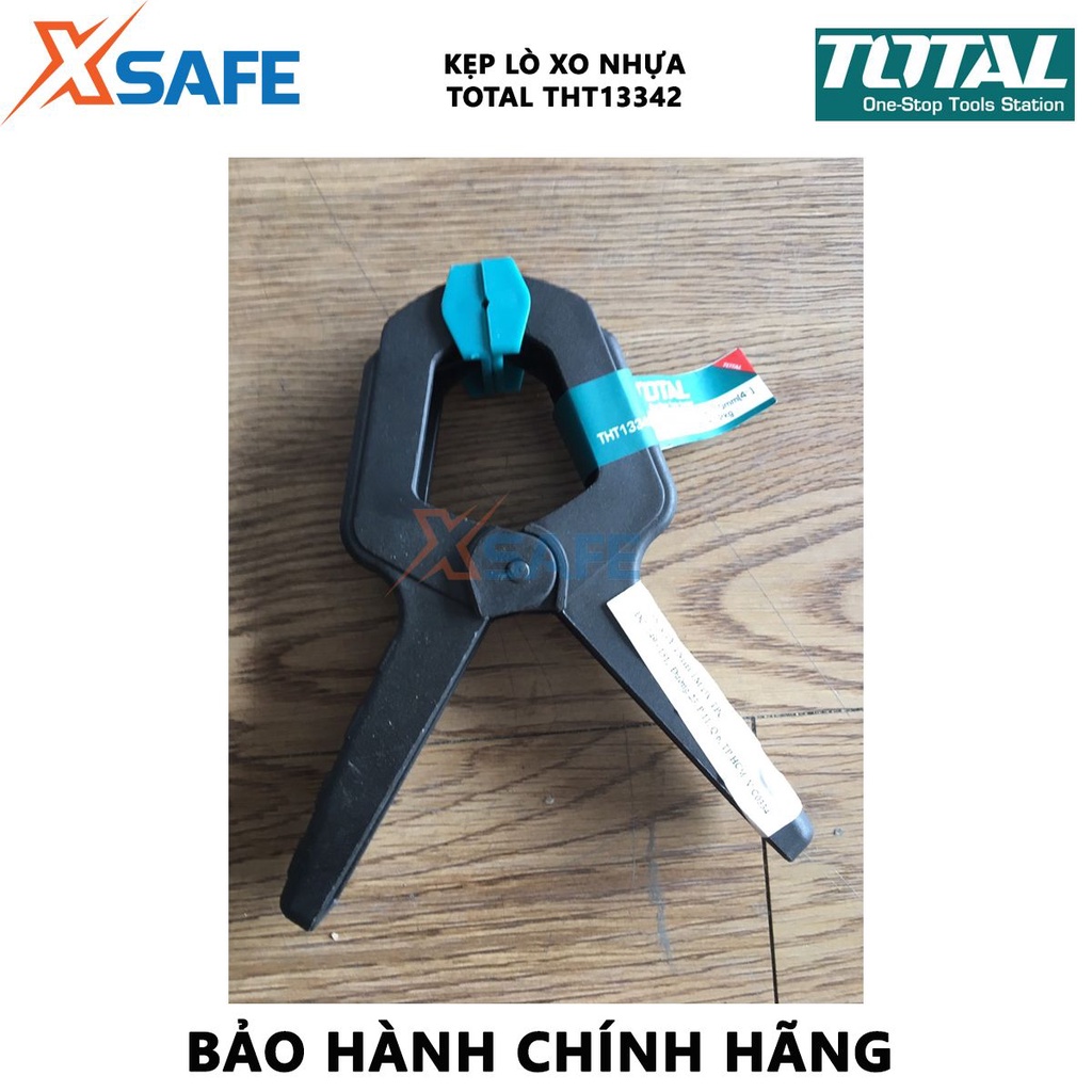 Kẹp lò xo nhựa Total THT13342 | Kẹp nhựa cố định Kích thước 4" Chiều dài 110mm Lực kẹp 12KGS, kẹp chắc chắn