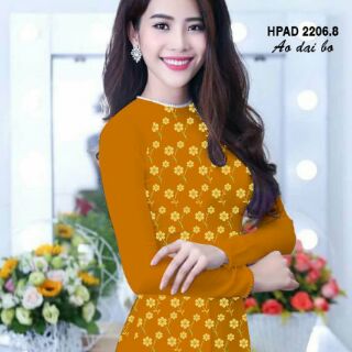 Vải áo dài hoa phối tay trơn