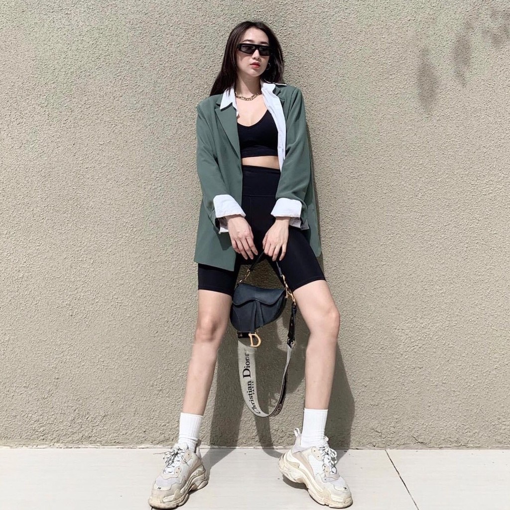 Quần legging đùi / Quần biker short nữ siêu co giãn