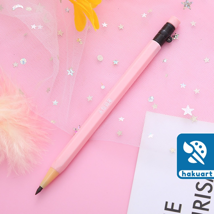 Bút chì vĩnh cửu lục giác Pastel vỏ nhựa kiểu bút chì gỗ - Văn phòng phẩm Haku