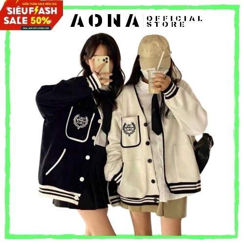Áo Cardigan viền CBLU, chất xốp lì, AONA ( kèm video+ đánh giá) Mã 608
