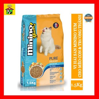 [1.5kg💯] Thức Ăn Cho Mèo Con & Mèo Trưởng Thành Minino Yum (Vị Hải Sản) 1.5Kg