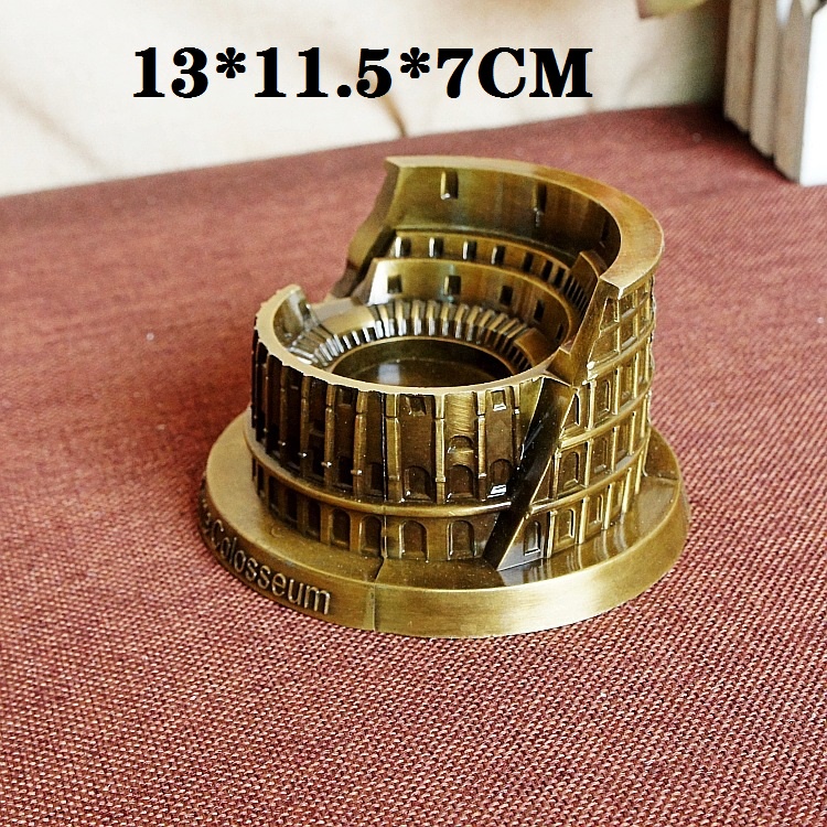 Gạt Tàn Metal Art Thủ Công Quà Tặng Cổ Điển Trang Trí Nhà Colosseum Mô Hình Đồ Trang Trí