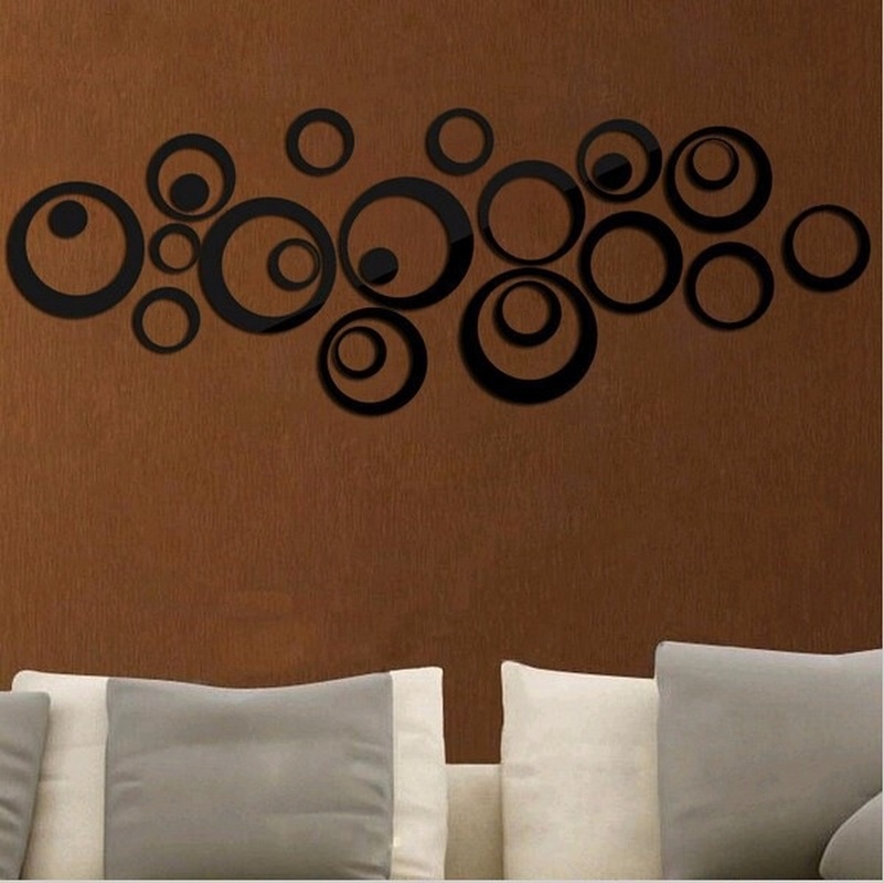 6 Sticker Acrylic Dán Tường Họa Tiết 3d Hình Cái Gương Dùng Trang Trí Phòng Khách Phòng Ngủ