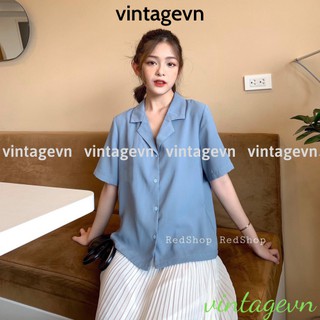 {vintagevn} áo sơ mi công sở cổ V FREESHIP A,026