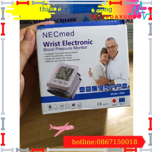 [Hàng Chính Hãng] Máy Do Huyết Áp Điện Tử Cổ Tay Hiệu Necmed LX800-Nhật Bản