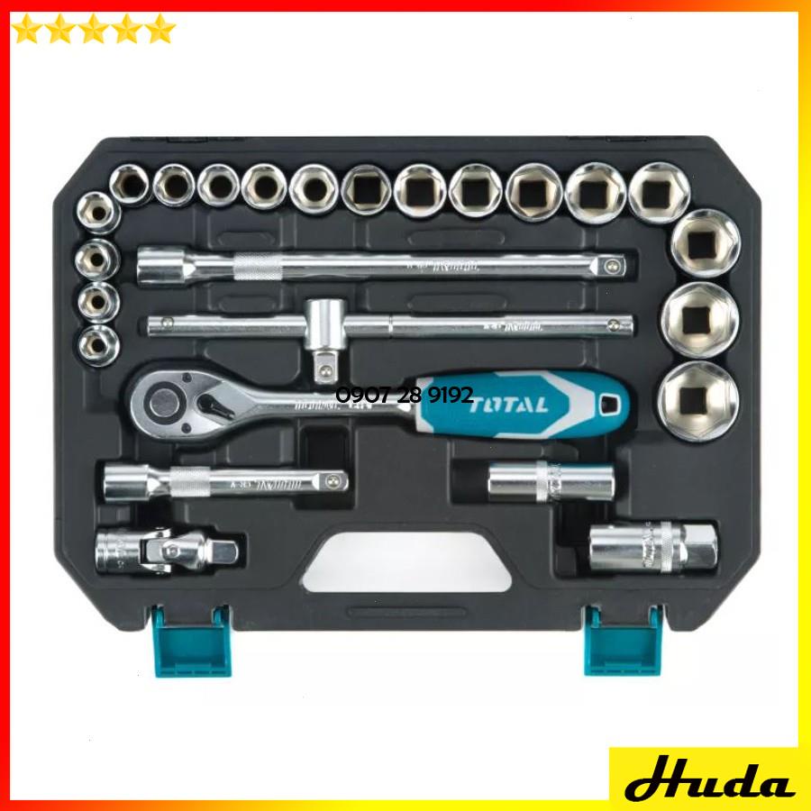 Bộ 24 - 25 cái đầu tuýp (1/2 inch) &amp; cần 2 chiều Total - Ingco 1234