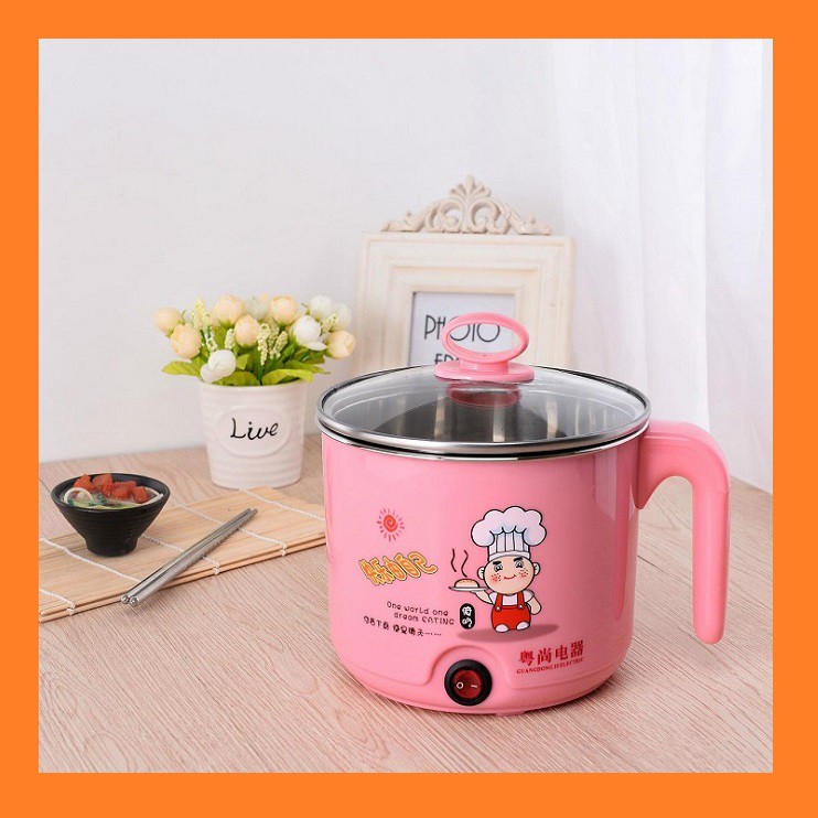 [ 18cm ] nồi lẩu điện mini 1.5 lít - ca nấu mì đun nước siêu tốc 500W