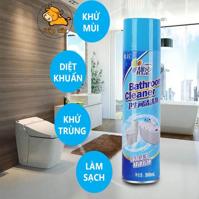 Dụng cụ vệ sinh nhà tắm diệt các vi khuẩn có hại trên sàn nhà,bồn rửa mặt, tollet dạng chai xịt GD153