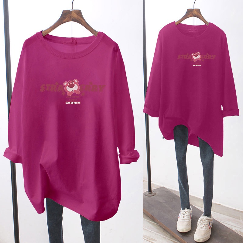 NRVP Áo Thun Nữ Dài Tay Cổ Tròn Thời Trang Hàn