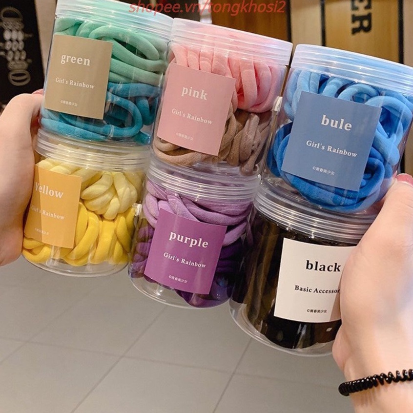 Dây Buộc Tóc [Set 50 - Dây ] Chun Buộc Cột Tóc Nhiều Màu Dễ Thương Đáng Yêu - #daycottoc