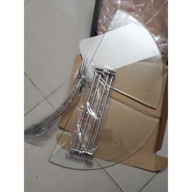 Kệ góc phòng tắm,  kệ góc kính 2 tầng inox 304 kính cường lực | BigBuy360 - bigbuy360.vn