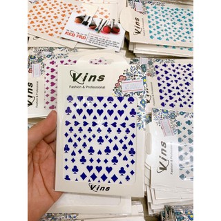 dán móng ( sticker ) trang trí móng tay chân mẫu lá bài