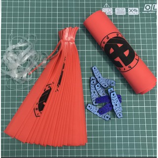 combo 40 sợi chun cắt sẵn ae band màu đỏ 0.55mm tặng kèm 10 miếng da và dây buộc