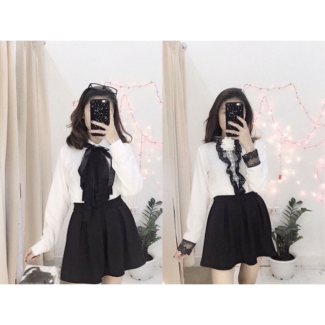 Set sơ mi ren