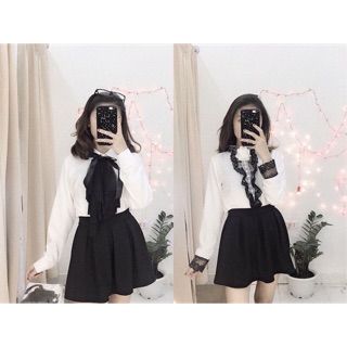Set sơ mi ren