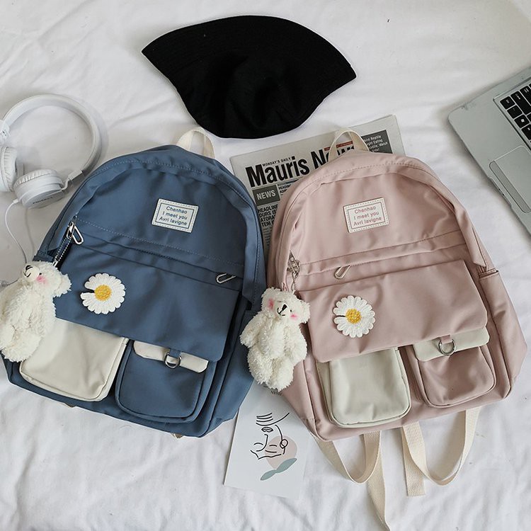 Balo Nữ 🎒FREESHIP🎒 Giảm 5k Khi Nhập [GENZ123] Balo Ulzzang Hoa Cúc Hàng Quảng Châu Cao Cấp2