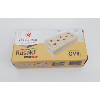 Ổ cắm điện 3 lỗ có màng che hiệu Kasak