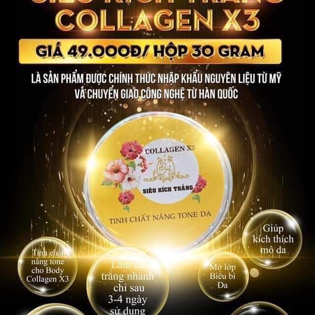 Siêu Kích Trắng COLLAGEN x3 - Mỹ Phẩm Đông Anh (Hàng Chính Hãng)