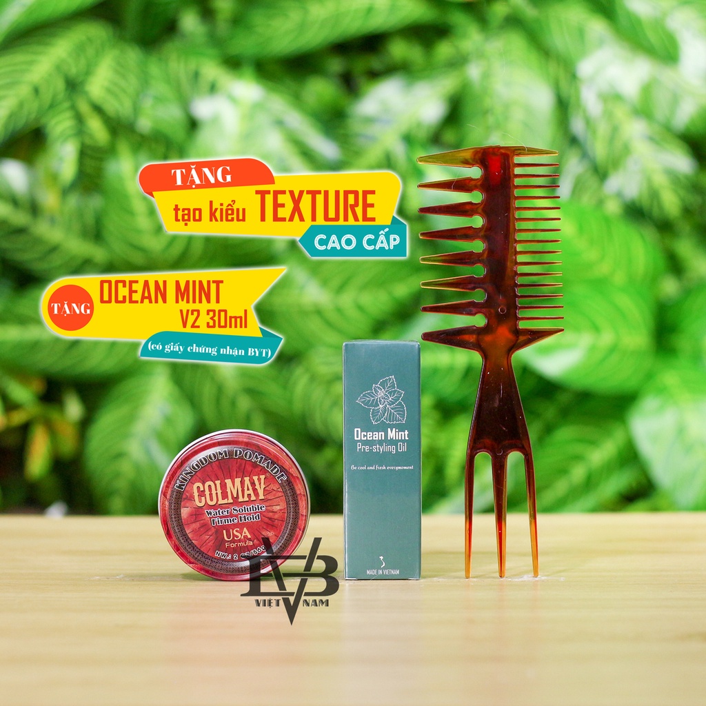 Pomade vuốt tóc Colmav Water Soluble Firme Hold 56gr chính hãng 100% Colmav + Tặng Ocean Mint 30ml và Lược Texture