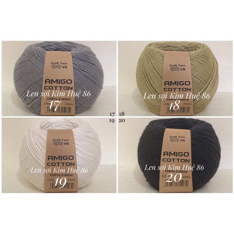 Sợi Amigo Cotton ( từ màu 21 đến màu 36)