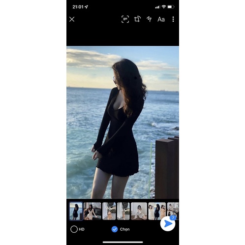 Đầm Body Dáng Chữ A Cổ Tim Tay Xoè