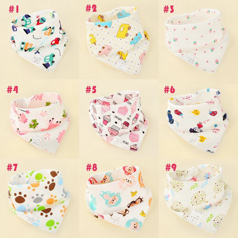 Set 10 Yếm Cotton 2 Lớp Cho Bé