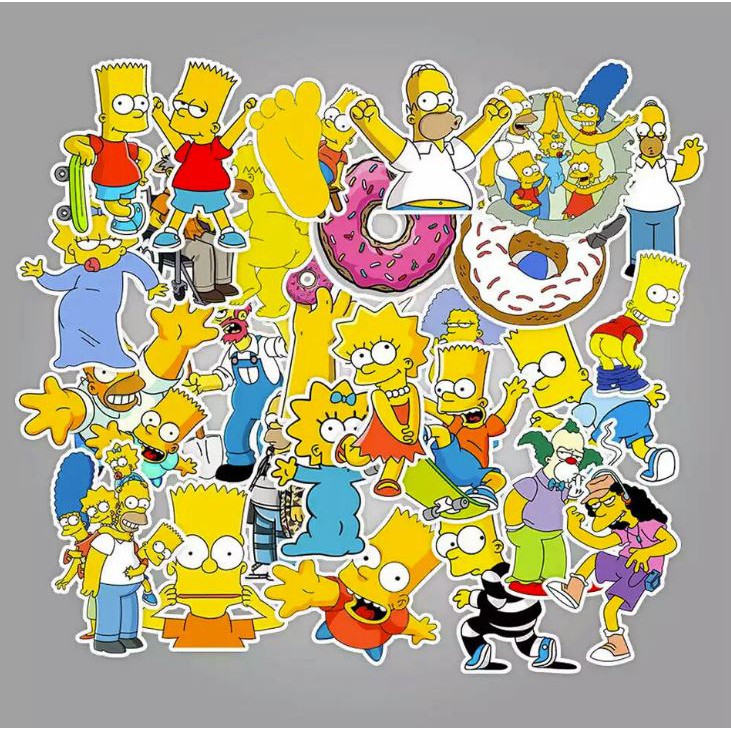 Sticker HOẠT HÌNH THE SIMPSON  nhựa PVC không thấm nước, dán nón bảo hiểm, laptop, điện thoại, Vali, xe,  Cực COOL#21