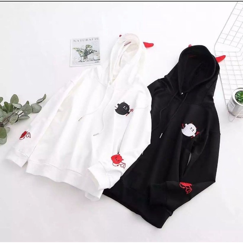 Áo Khoác HOODIE BÉ MA Nam Nữ Chất Vải Nỉ Bông Dày Dặn Ấm Áp