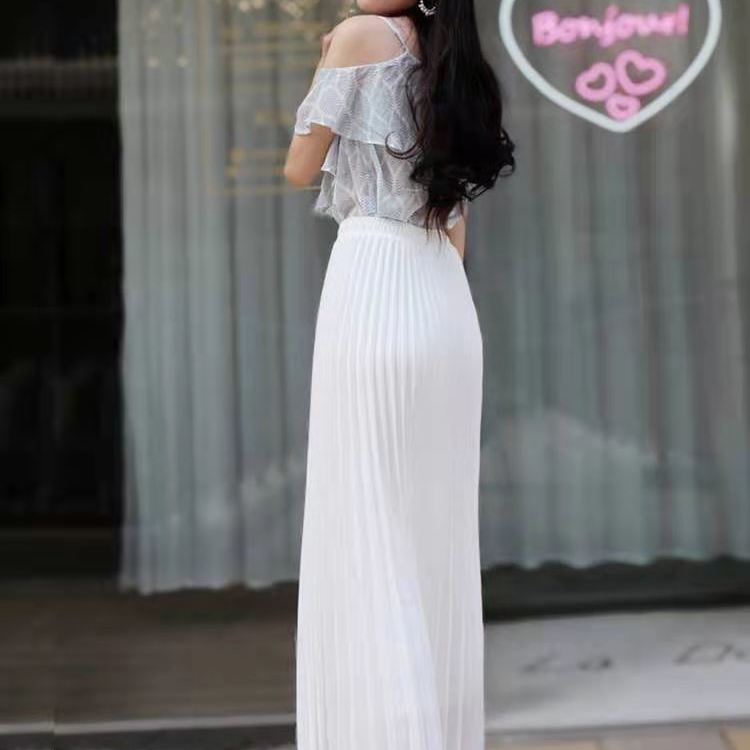 Chân Váy Chiffon Dài 90cm Xếp Ly Thời Trang Nữ Tính