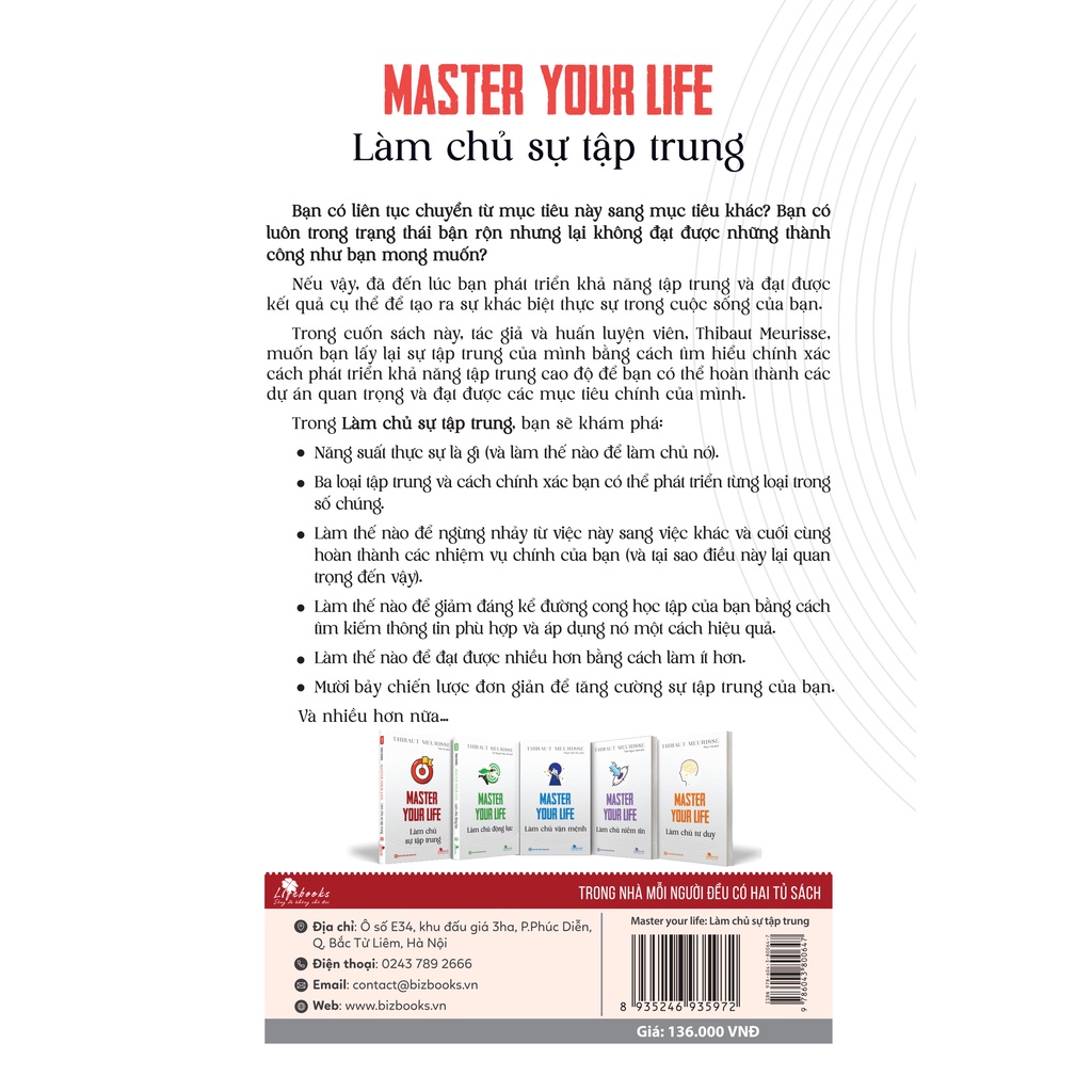 Sách Bizbooks - Master your life - Làm chủ sự tập trung