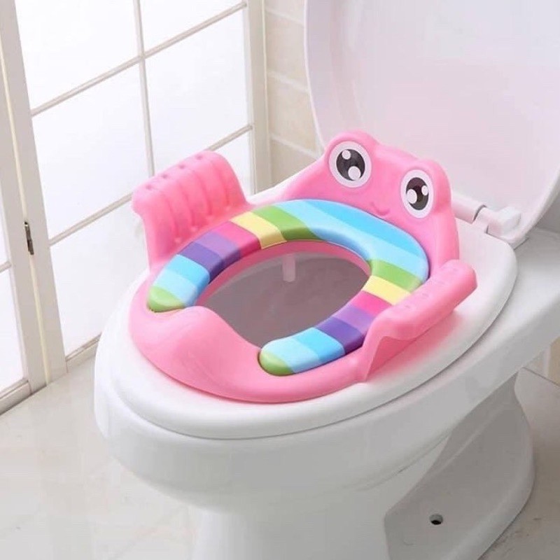 Bệ Lót Thu Nhỏ Bồn Cầu Có Tay Vịn An Toàn Cho Bé