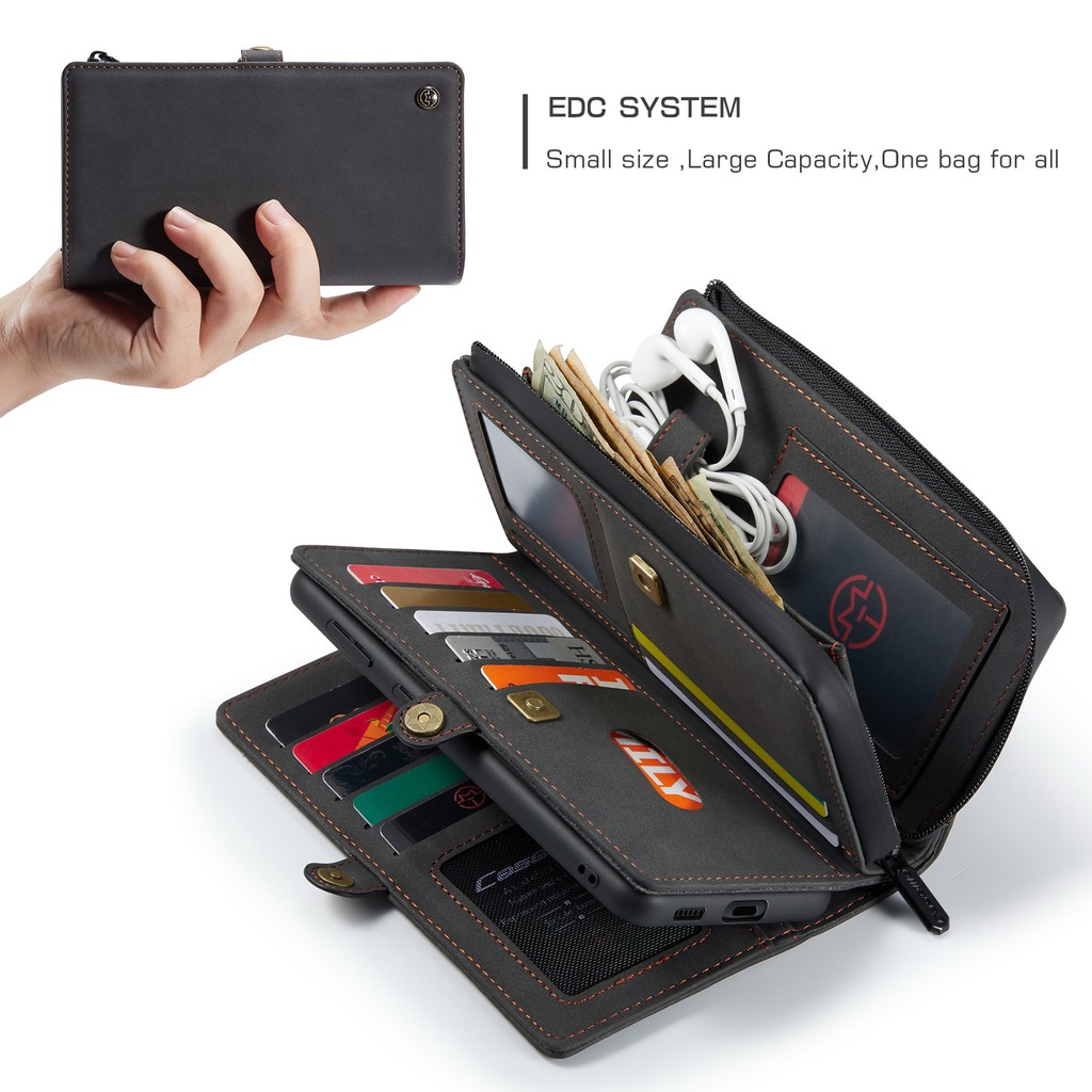 CaseMe 018 Bao da điện thoại PU kiểu ví khóa kéo đa năng 2 trong 1 cho Samsung Galaxy Note 10 10+ S20 S20+ S21 S21+ Ultra Plus Phone Case | BigBuy360 - bigbuy360.vn