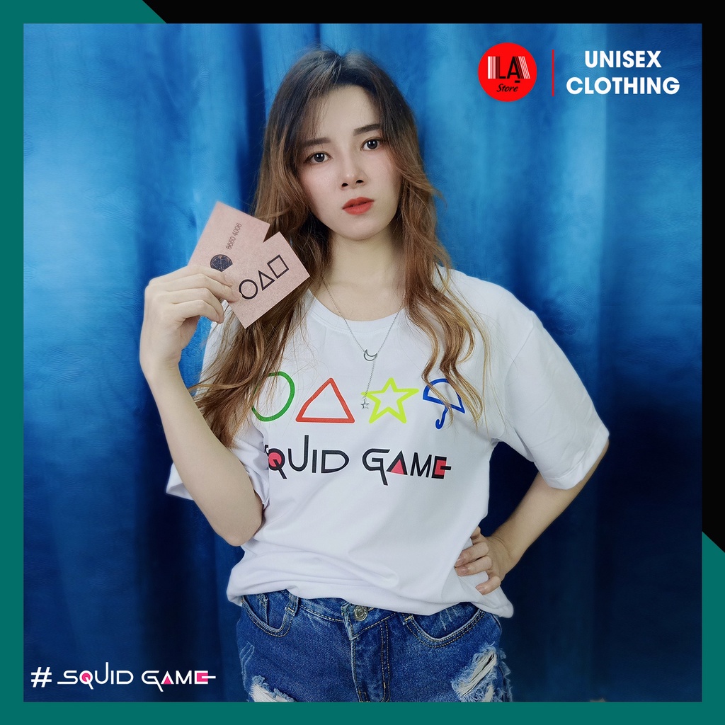 Áo Thun Unisex SQUID GAME - Trò Chơi Con Mực | Tròn Vuông Tam Giác | LẠ STORE