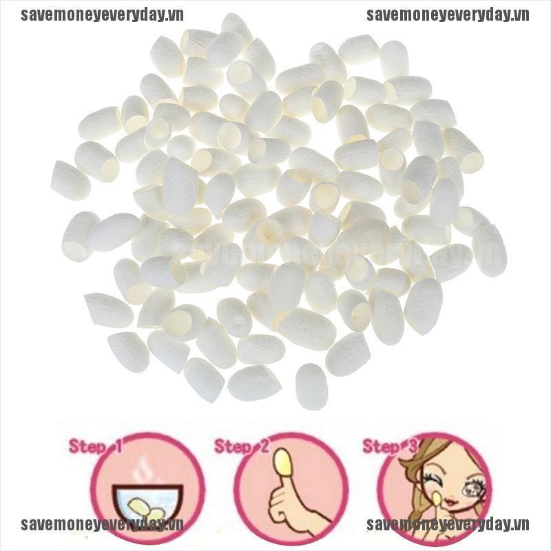 [Save] 100Pc/set Natural Silk Cocoons Silkworm Balls Facial Skin Care Scrub Whitening [VN]