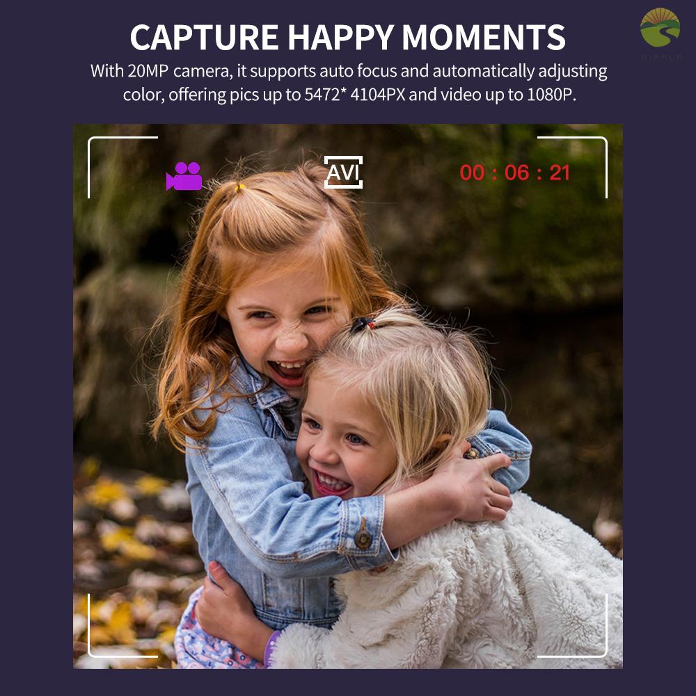 Camera kỹ thuật số 20MP IPS màn hình 2in 1080P hỗ trợ thẻ nhớ TF (Max 32GB)
 | BigBuy360 - bigbuy360.vn