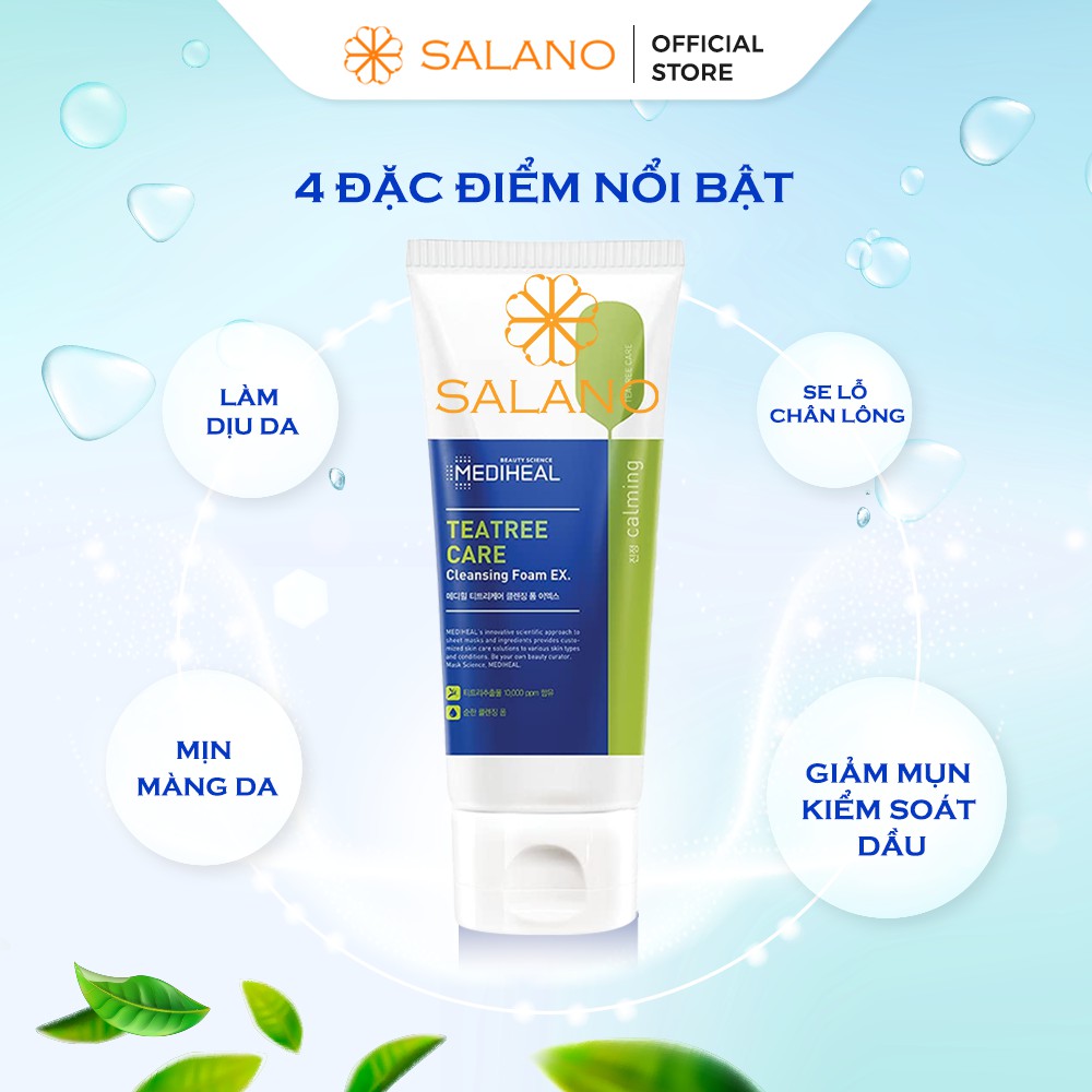 Sữa rửa mặt cho da mụn tràm trà kiềm dầu dịu nhẹ tạo bọt se khít lỗ chân lông MEDIHEAL SALANO RMSLN24 170ml | BigBuy360 - bigbuy360.vn