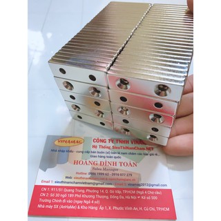 Nam châm viên 40x12x4 loại có 2 lỗ vát