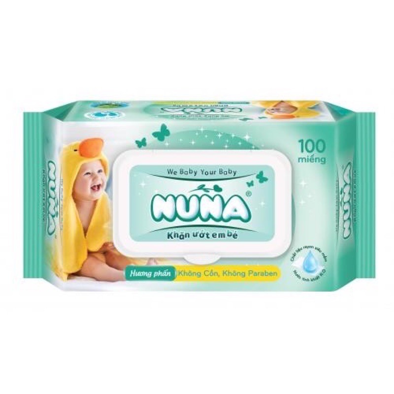 KHĂN ƯỚT 100 miếng NUNA