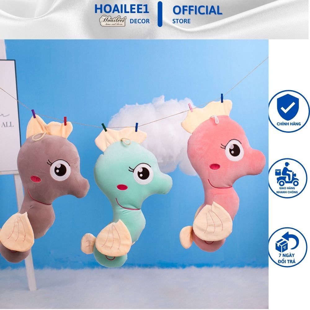 Gấu bông hình thú cá ngựa bông cute size 60-80cm 100cm cao cấp gấu ôm cho bé dễ thương mềm mịn