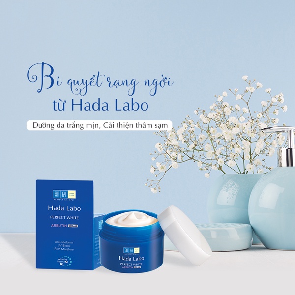 Kem dưỡng trắng mượt vượt trội Hada Labo Perfect White Arbutin Cream 50g